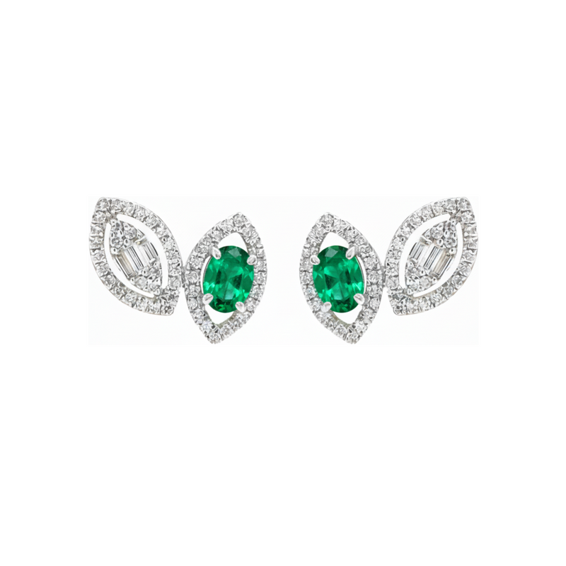 Leaf Emerald Earrings