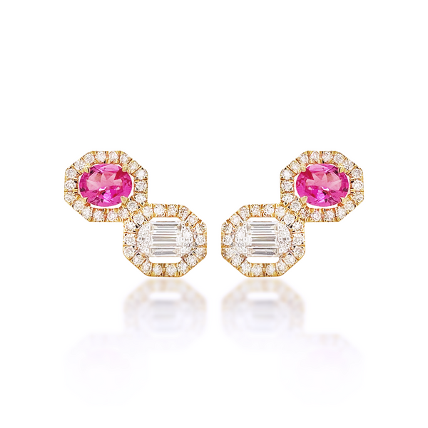 Pink Sapphire Petite Studs