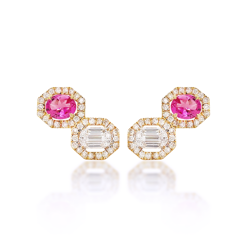 Pink Sapphire Petite Studs