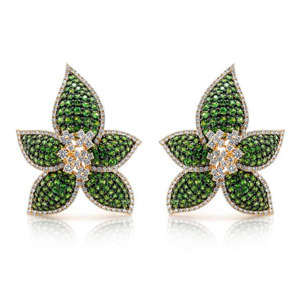 Emerald Flower Earrings