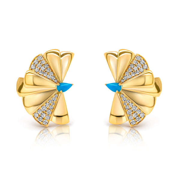 Turquoise Fan Earrings