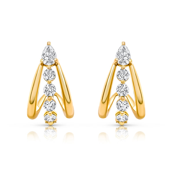Triple Huggie earrings