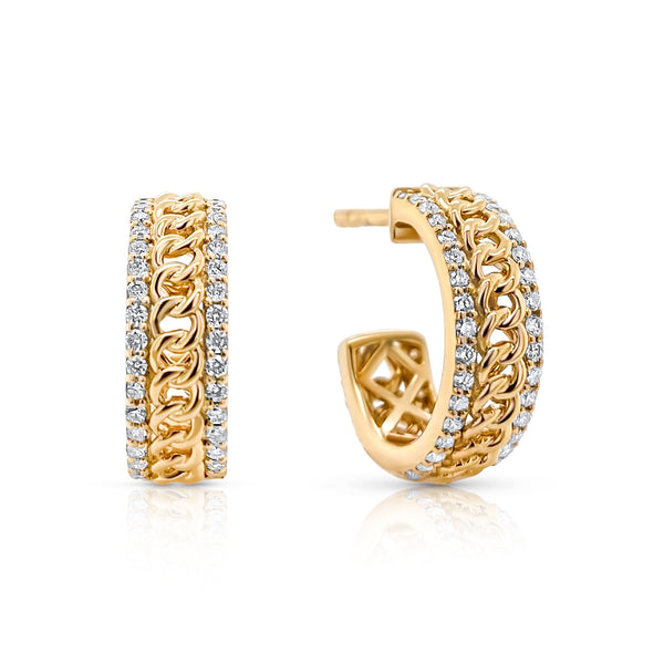 Petite Chain Hoop Earrings