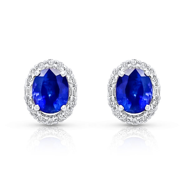 Classic Sapphire & diamond halo earrings