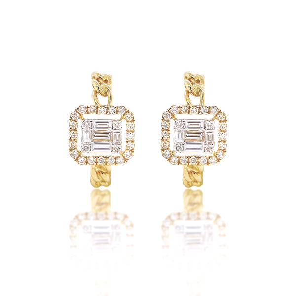 Baguette Link Earrings