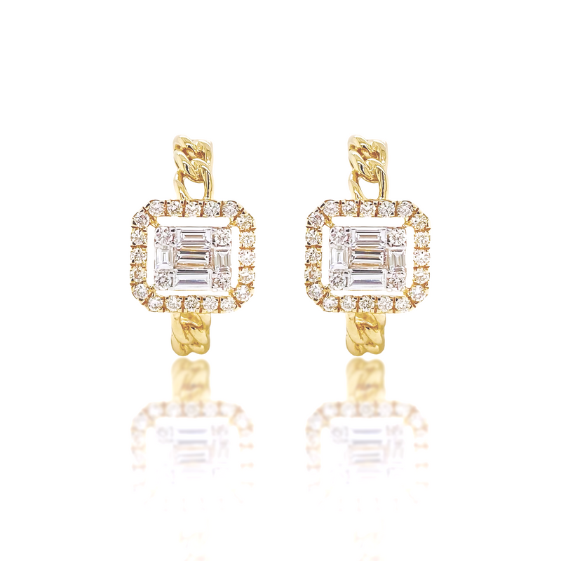 Baguette Link Earrings