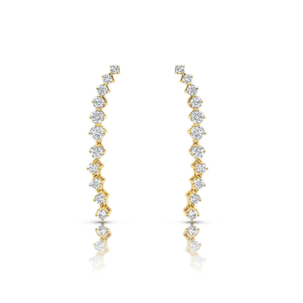 Diamond Linear Earrings in Yellow Gold