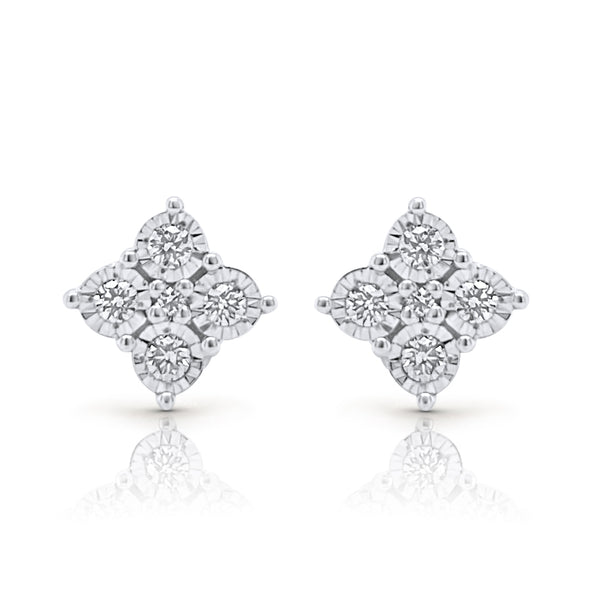 four-stone diamond ilussion studs