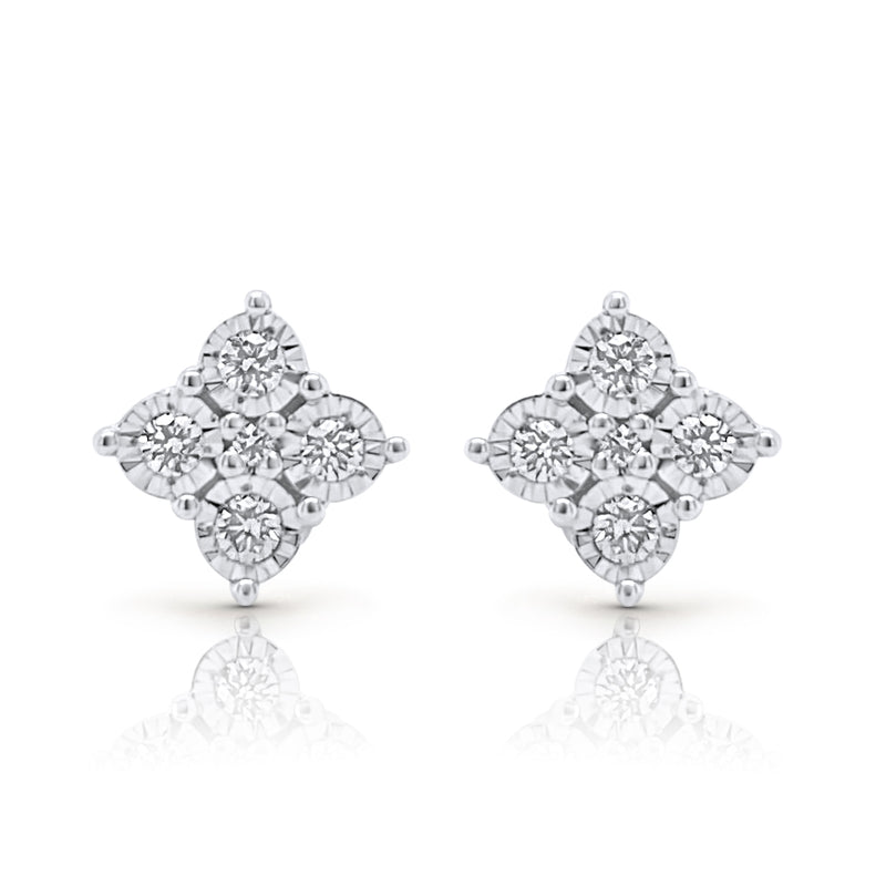 four-stone diamond ilussion studs