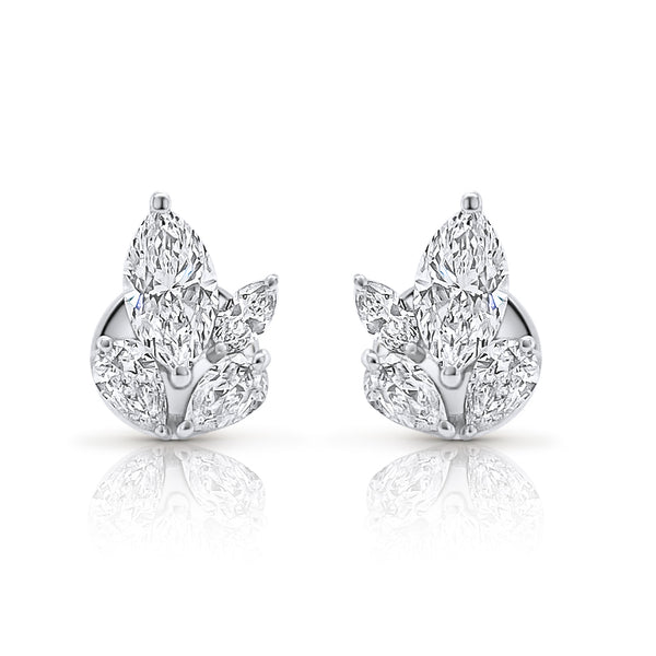Marquise diamond multistone studs