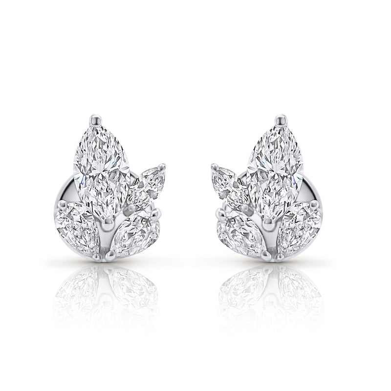 Marquise diamond multistone studs