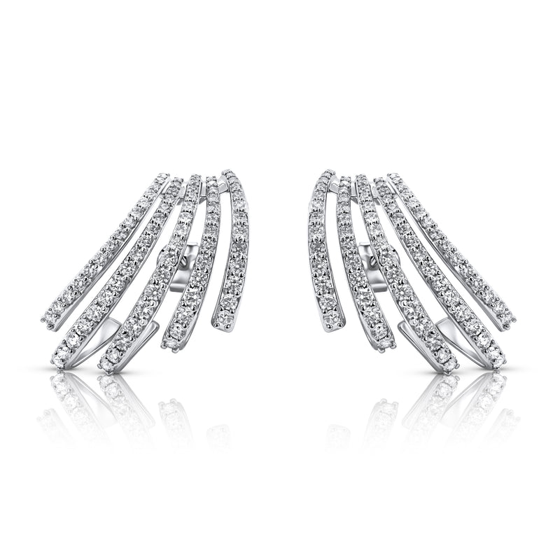White Gold Cage Earrings