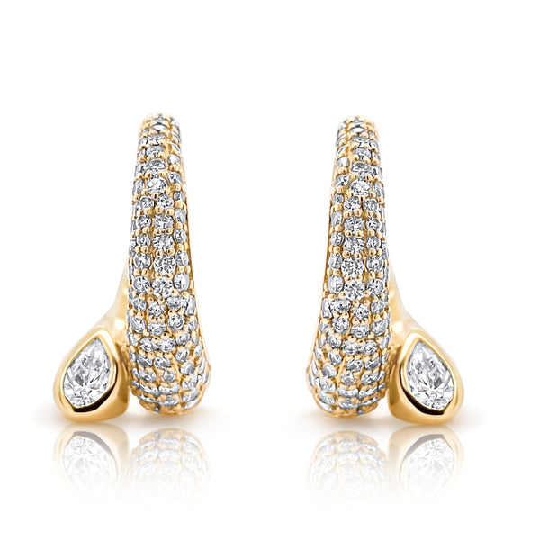 Diamond Bypass Hoop Earrings