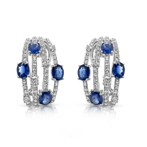 sapphire multiline earrings