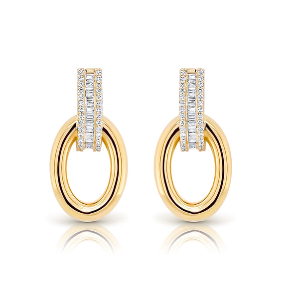 Diamond Hoop Gold Earrings
