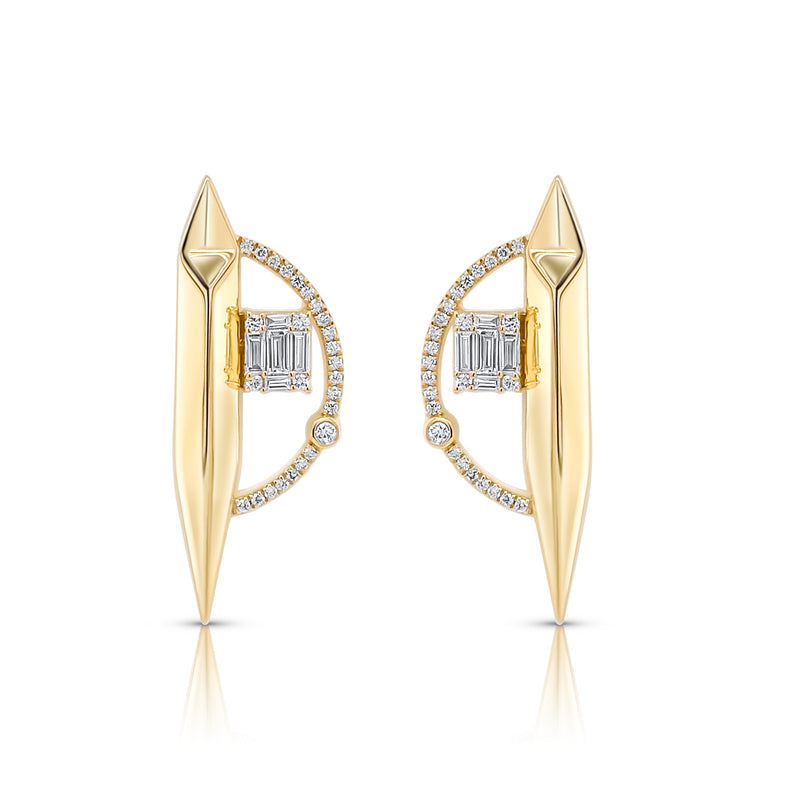 Flight Diamond Gold Earrings