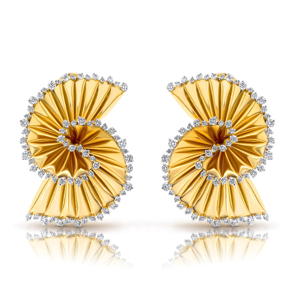 Yellow Gold Turbine Earrings