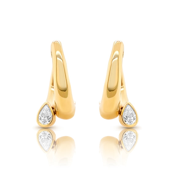 Gold Bypass Hoop Earrings