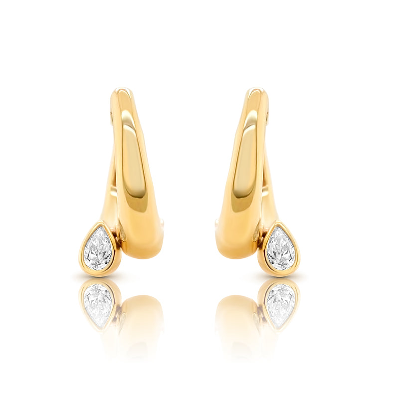 Gold Bypass Hoop Earrings