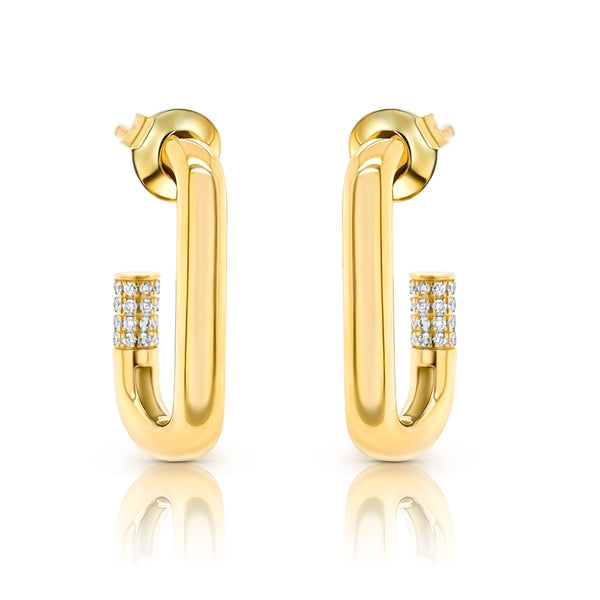 Clip Diamond Gold Earrings