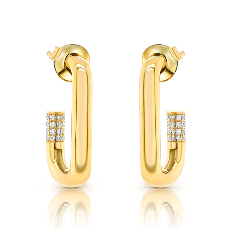 Clip Diamond Gold Earrings