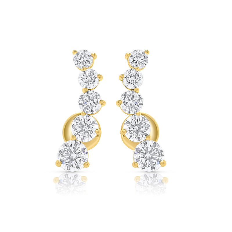 Large diamond climber earrings - Brilat