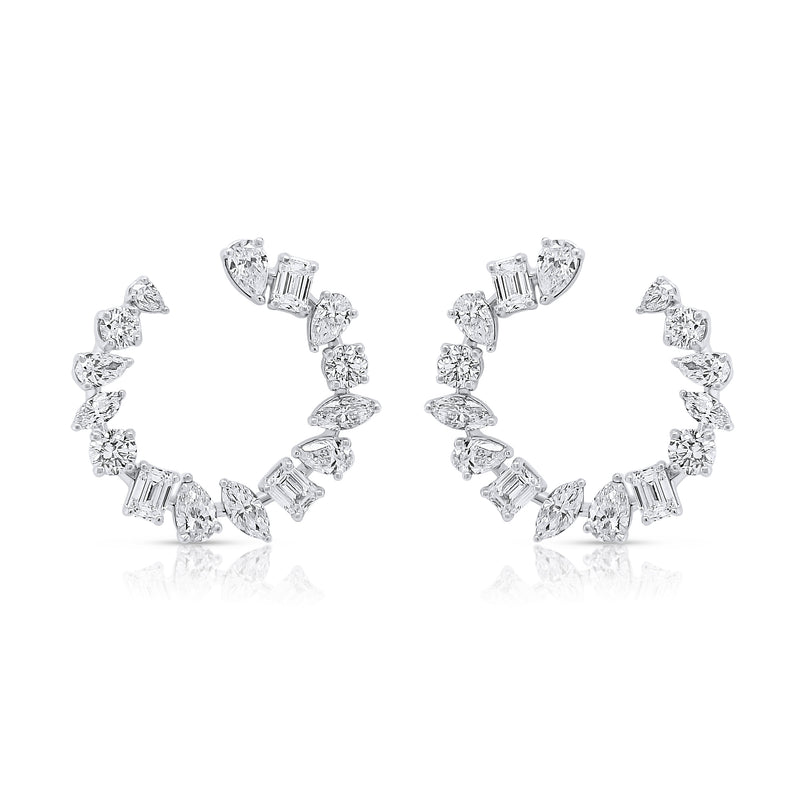 Important Multishape Diamond inside out earrings - Brilat
