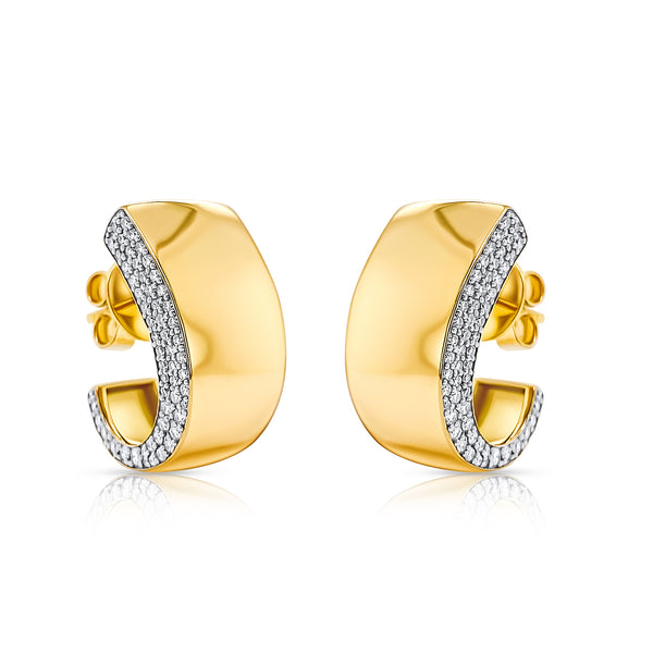 Yellow Gold Quadra Earrings - Brilat