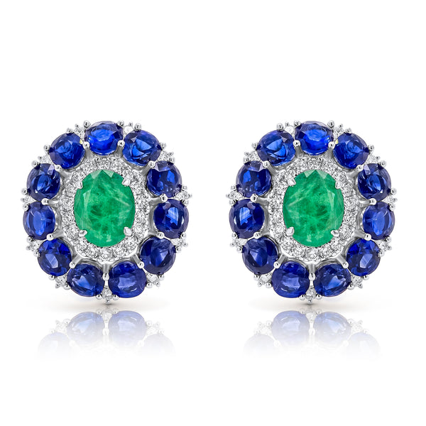 Kaynite & Emerald Cocktail Earrings