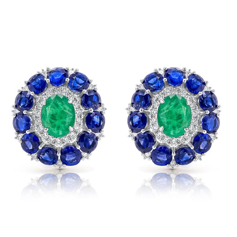 Kaynite & Emerald Cocktail Earrings