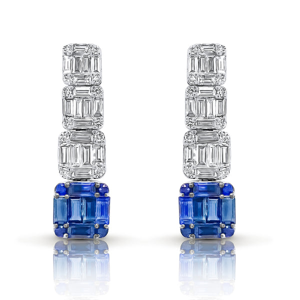 Baguette Sapphire Earrings