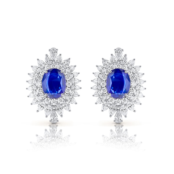 Sunflower Sapphire & Diamond Earrings