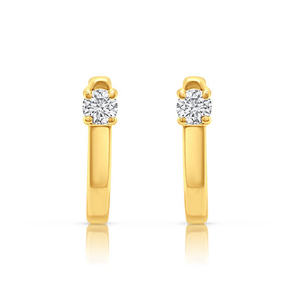 the solitaire huggie earrings - Brilat