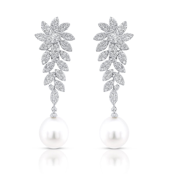 Pearl Drop Diamond Earrings