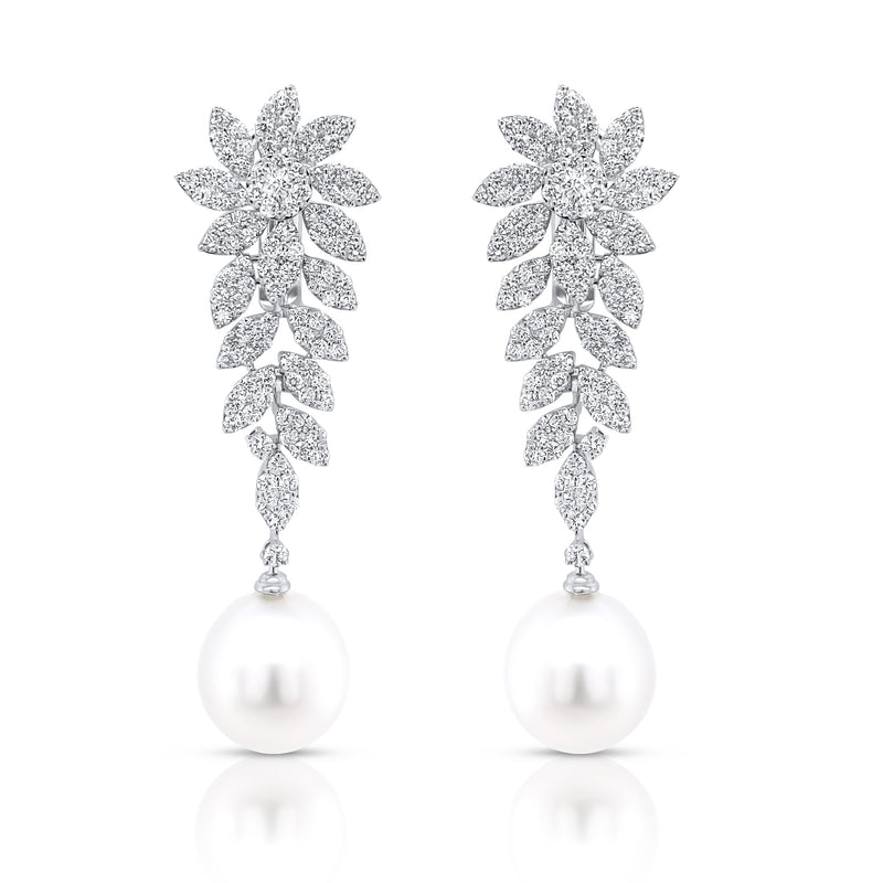Pearl Drop Diamond Earrings