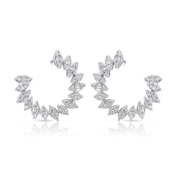Inside Out Diamond Loop Earrings - Brilat