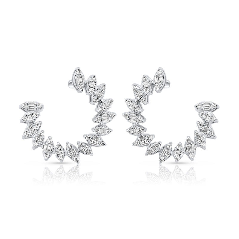 Inside Out Diamond Loop Earrings - Brilat