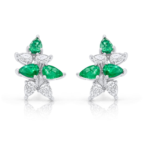 Fine Emerald Cluster Earrings - Brilat