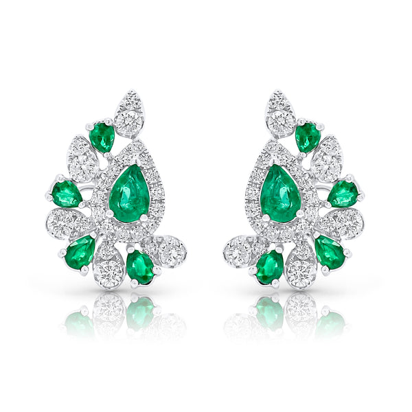 Emerald fan earrings - Brilat