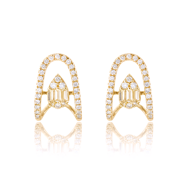 Arch Yellow Gold Earrings