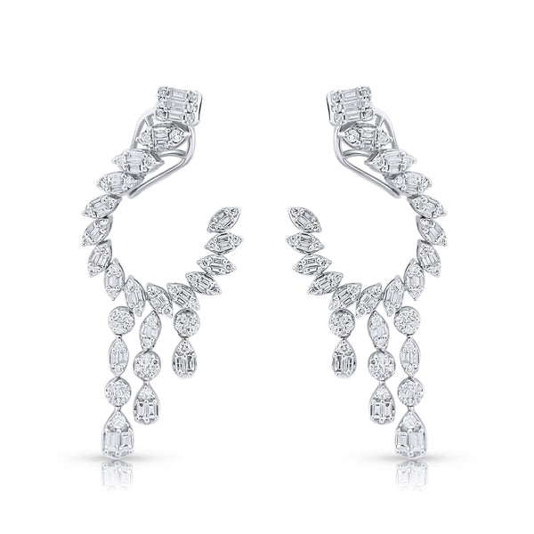 Important Diamond Cascade Earrings - Brilat