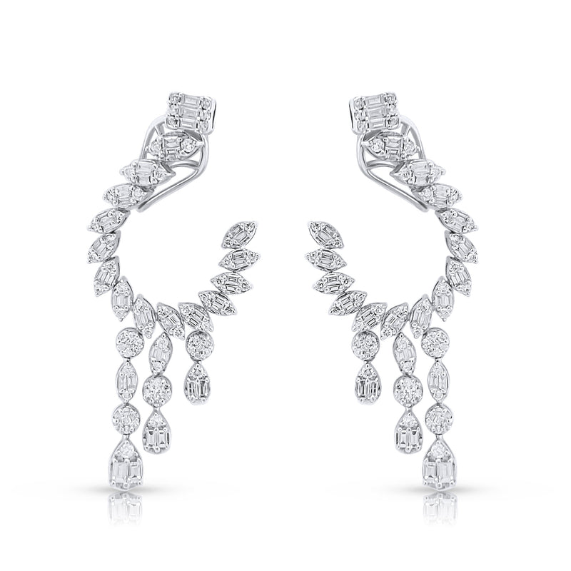 Important Diamond Cascade Earrings - Brilat