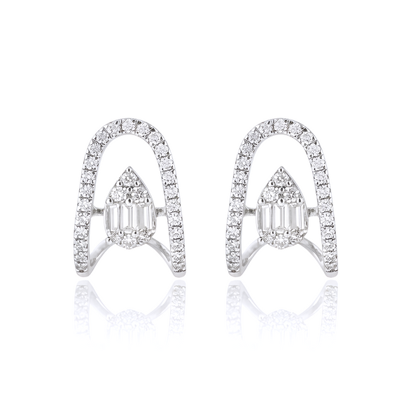 Arch White Gold Earrings