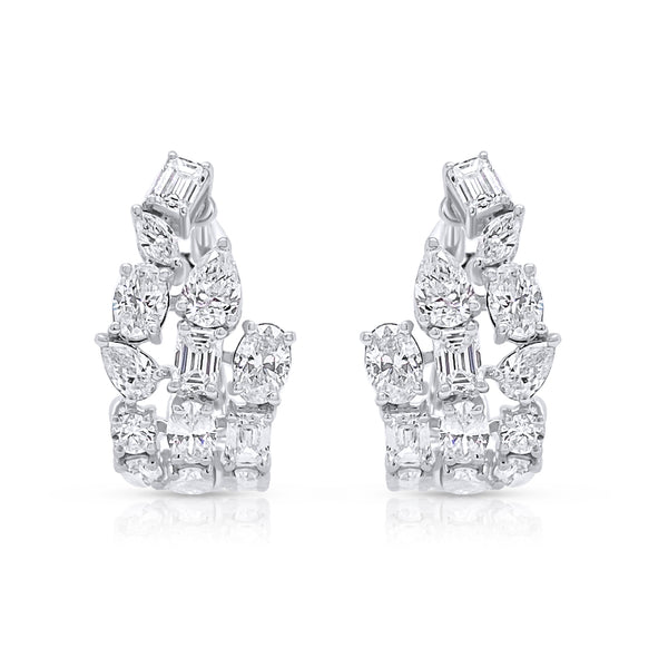 Multishape diamond huggie earrings - Brilat