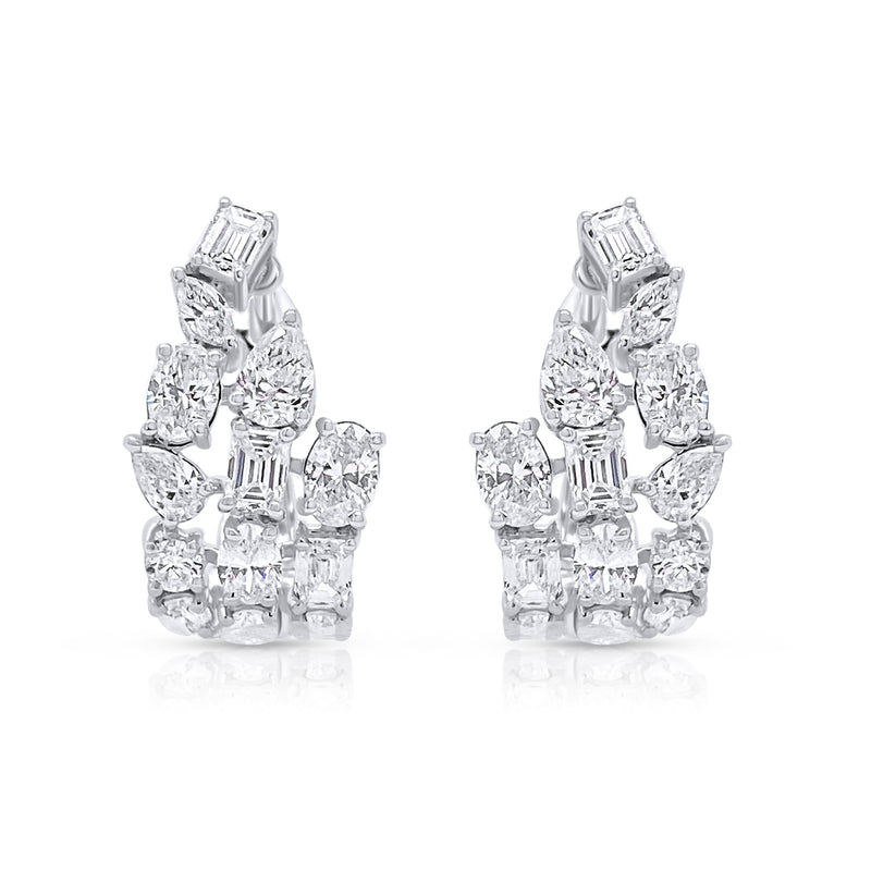 Multishape diamond huggie earrings - Brilat