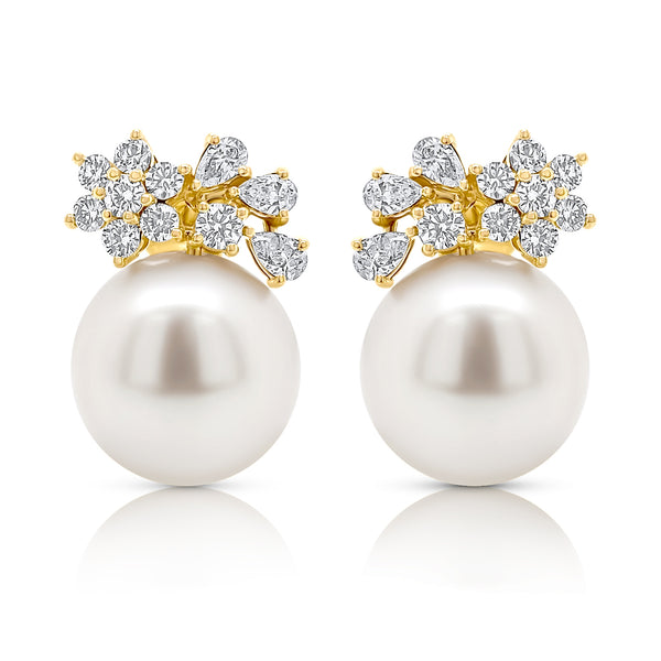Garden Pearl & Diamond Earrings