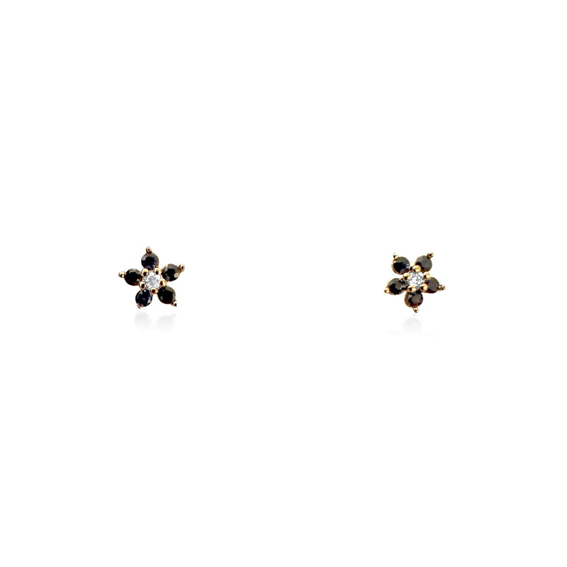 petite sapphire flower earrings - Brilat