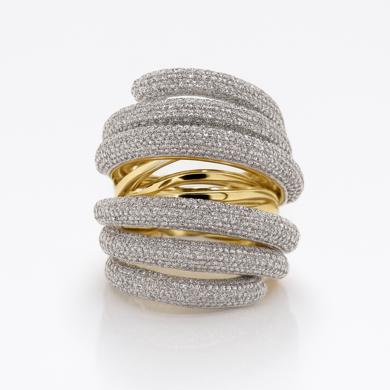 Interlaced Pavé Diamond Ring - Brilat