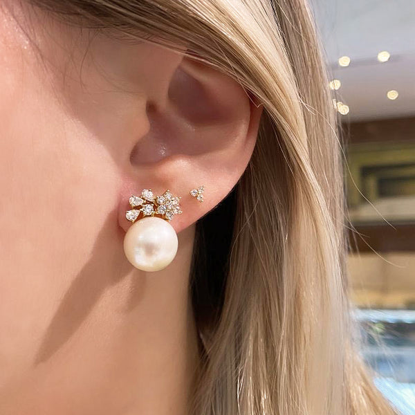 Garden Pearl & Diamond Earrings