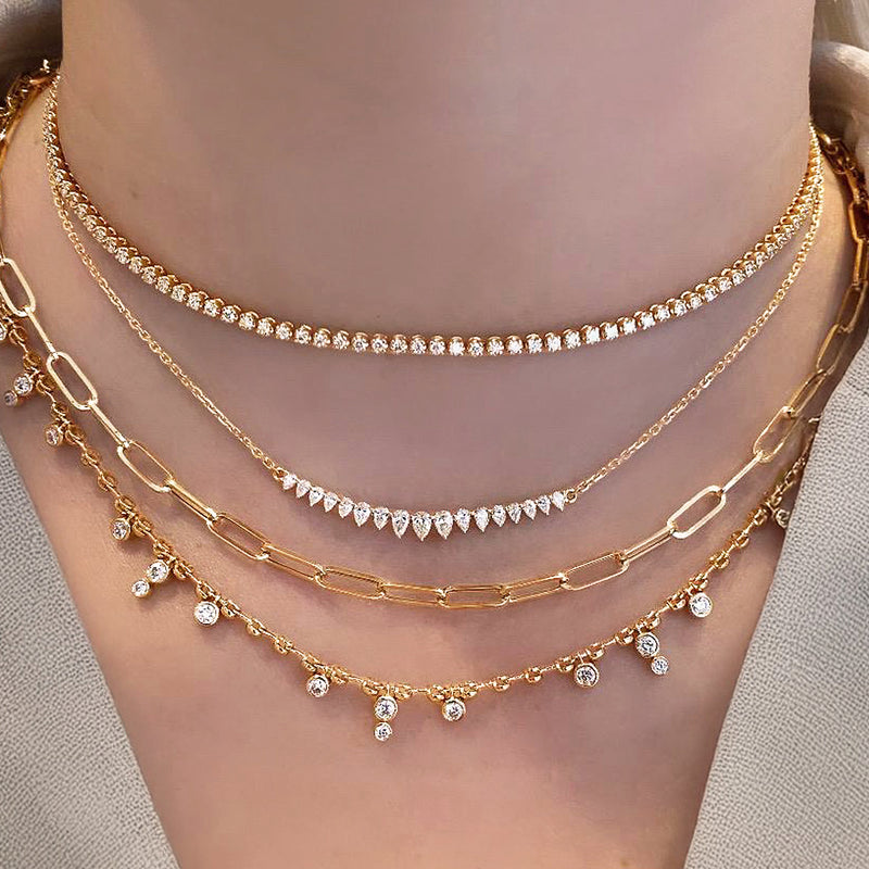 Pear Shape Bar Necklace - Brilat